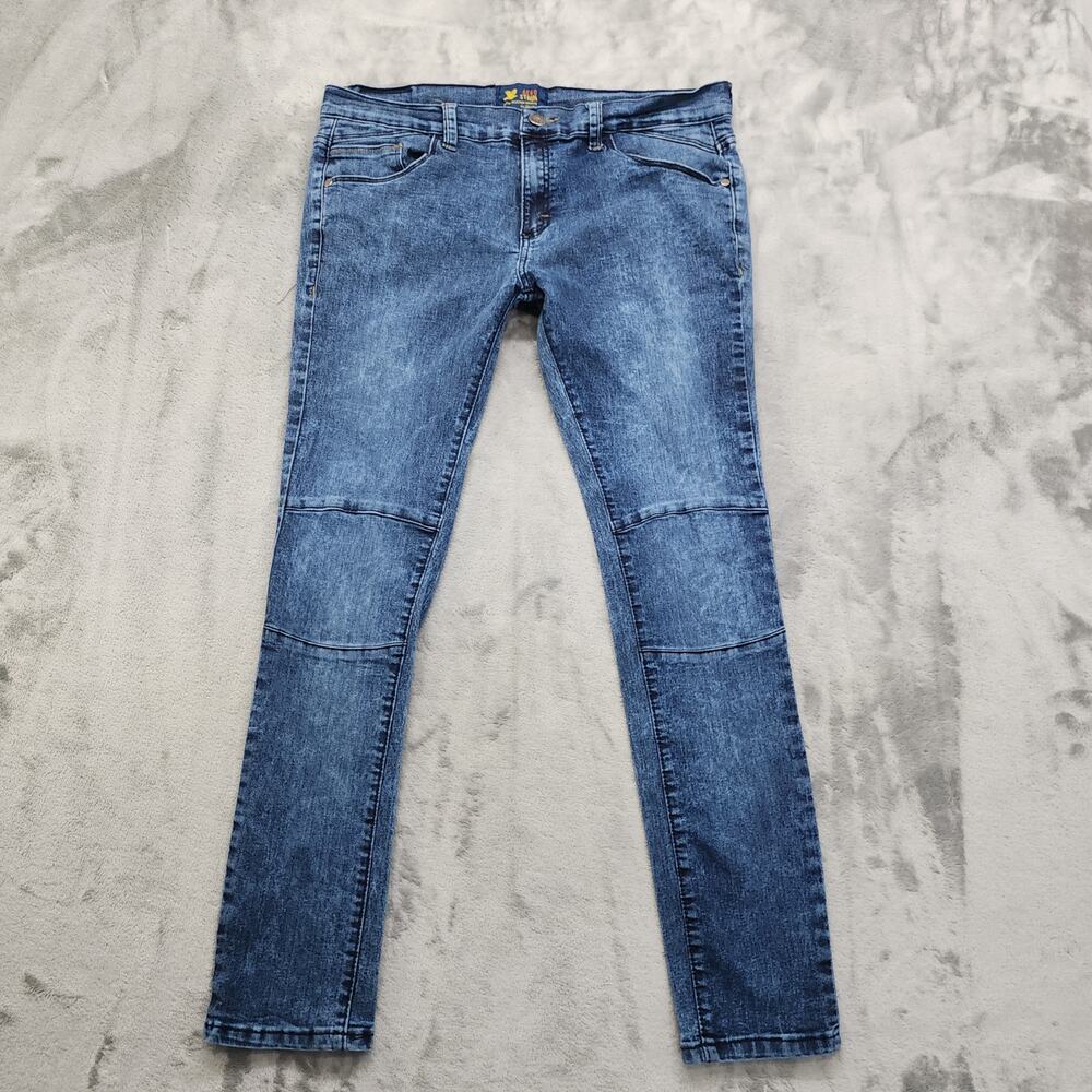 Aero Strong Jeans Mens 36‎ Blue Skinny Stretch Denim Moto Rocker Hipster Biker